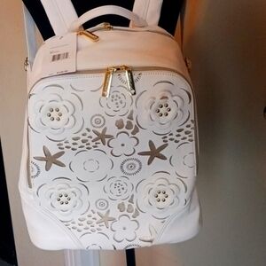 Betsey Johnson Double Entry Laser Cut Starfish 3D Flowers w/Studs Backpack